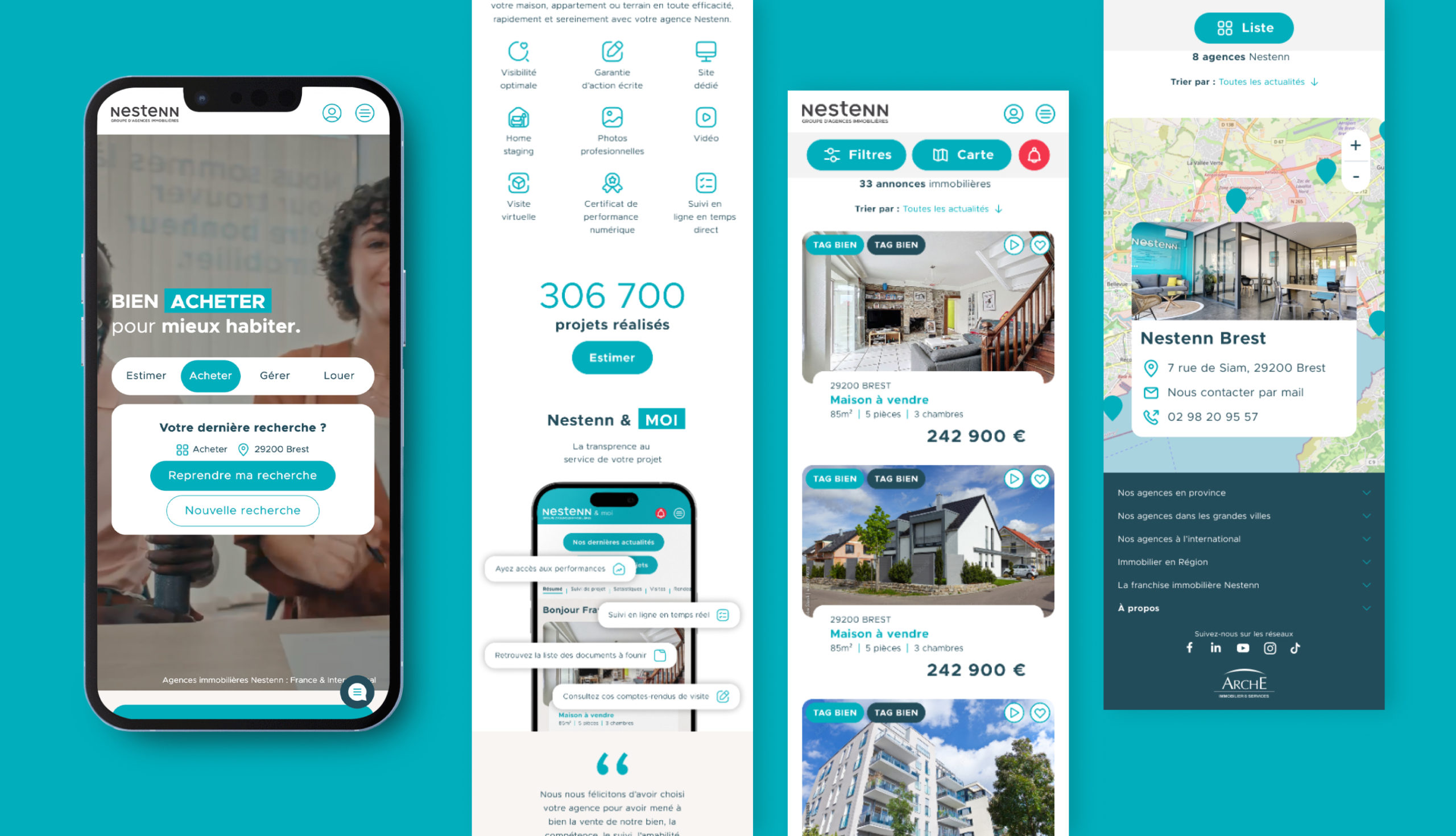Expérience utilisateur mobile optimisée sur le site Nestenn