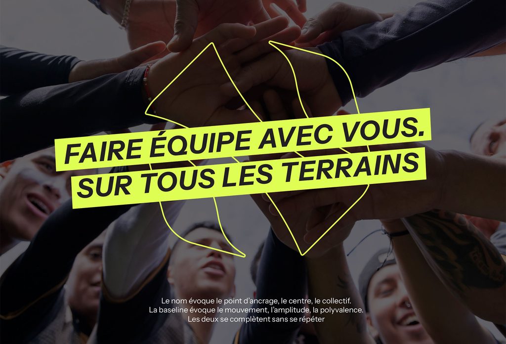 Plateforme de positionnement issue du brandbook, projet de branding sportif signé Voilà Le Topo